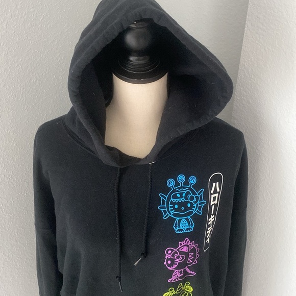 Hello Kitty Woman’s Pullover Hoodie - Kitty In Costumes Kanji Images & Sleeves - Picture 4 of 10